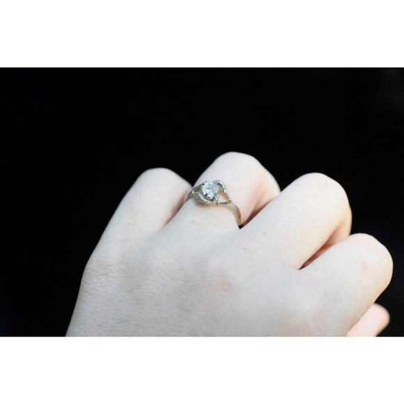 Alternative Diamond Engagement Ring Size 7 14k Solid Gold - Picture 7 of 10